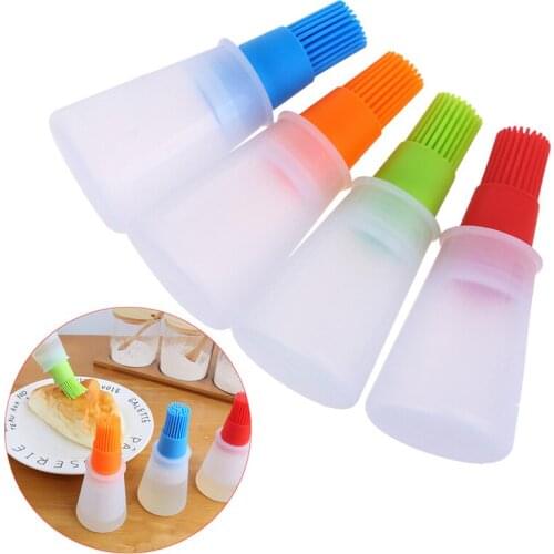 1PC Honey Oil Brush Bottle Silicone Cooking Baking Basting BBQ Pancake Kitchen Tool