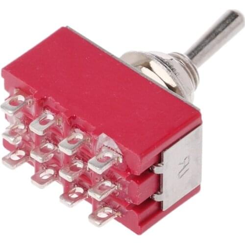MTS-403 On-Off-On Mini Miniature Toggle Switch 3 Position 4PDT Rocker Switch