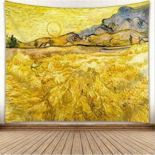 Star Moon Wall Hanging Van Gogh Famous Painting Living Room Decoration Tapestry