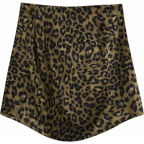 Za New Sexy Leopard Print High Waist Bag Hip Half-length Skirt A-line Umbrella Skirt Women Sexy Hip Wrap Mini Skirt