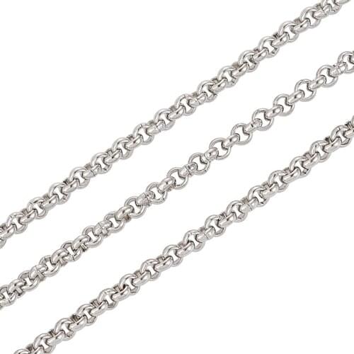 Wholesale 1 meter Width 2mm-5mm Stainless Steel Round Pearl Bulk Chain Necklace For Women Men DIY Jewelry Bracelet Necklace