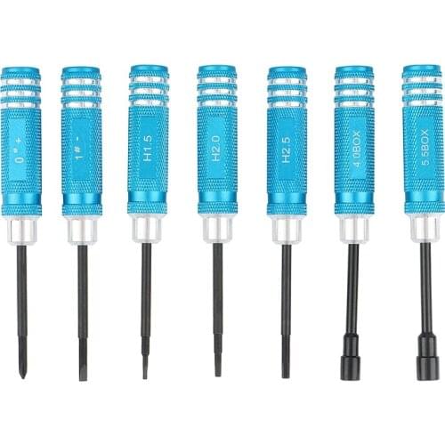 7Pcs Straight Cross 1.5 2.0 2.5Mm Hex Screwdriver 4.0 5.5Mm Sleeve Tools Nut Wrench Kit For RC Helicopter Car Drone