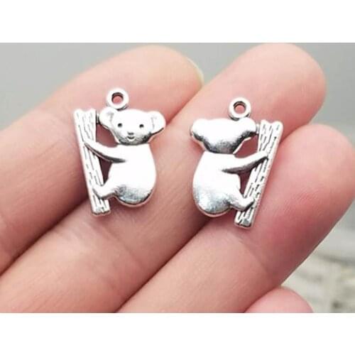 20pcs/lot--24x24mm, Antique silver plated Koala Bear charms,DIY supplies,Jewelry accessories