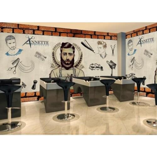 Custom 3D Photo Wallpaper Retro Vintage Hair salon salon Photos background wall 3D wallpaper mural