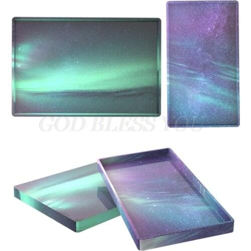 Rectangle Tray Epoxy Resin Mold Fruit Plate Board Tea Cup MaCoaster Silicone Mould DIY Crafts Ornaments Decorations Tool