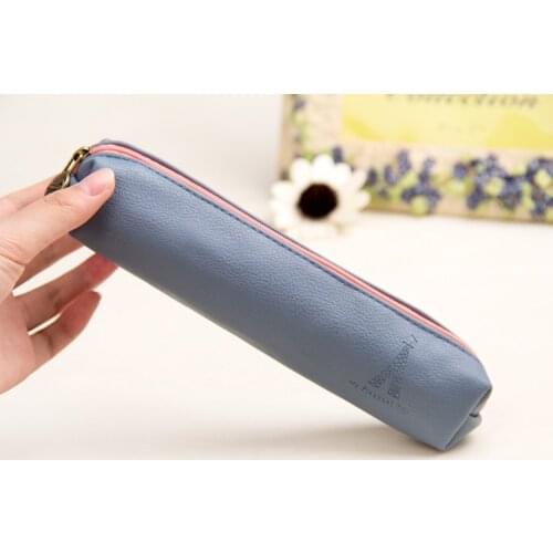 PU stationery box supplies pencil case female student box pencil bag stationery bag cosmetics simple storage bag holiday gift