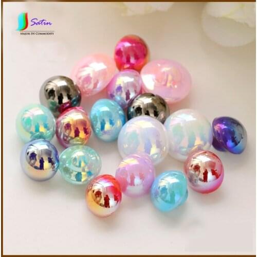 DIY Craft Colourful Resin Plastic Pearl Mushroom Round Buttons Shirt Sweater Garment Applique Handmade Buttons 11.5MM S0071N