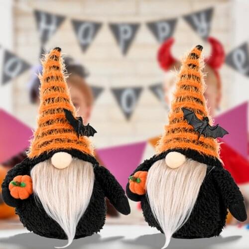 Christmas Halloween decoration Ornament Holding Pumpkin Faceless Dwarf Plush Dolls Party Yard Home Decor New Year 2022