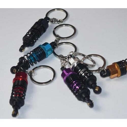 Scale Off Road Car Spring Shock Absorber Keychain Alloy Damper Model Car keychain Pendant Accessories Gift