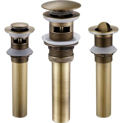 Pop Up Drains Antique Brass Bathroom Basin Push Down Pop up Drainer Bathroom Parts Faucet Accessories Lavatory Deodorizati Drain