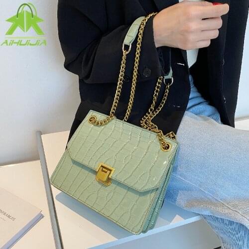 High Quality Stone Pattern Messenger Bag for Women Luxury Design Handbag 2021 New Fashion Chain Ladies Shoulder Bags and Purses