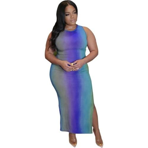 Tie Dye Women Dresses Summer 2021 Hot Recommend Style Short Sleeve Slim-Fit Bandage Evening Party Midi Dress L-4XL Plus Size