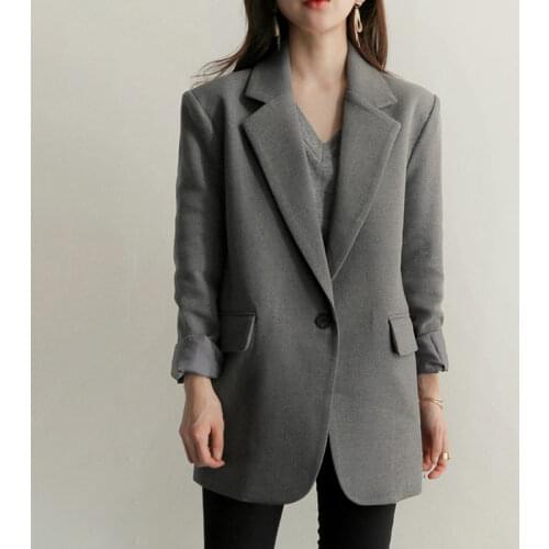 2019 Spring Autumn New Korean Version Of The Leisure Suit Simple Loose Thin Wild Female Suit Jacket LQ604