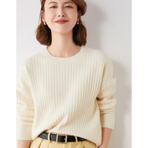 2021 autumn womens knitted casual sweater o neck loose pullovers winter thick jacquard wool sweater womens pullover jumpers