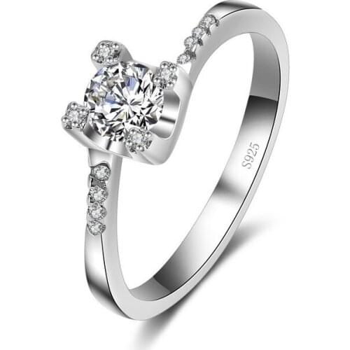 Beautifull Wedding Accessories 925 Sterling Silver Rings With Shiny Zircon Stone Pretty Love Ring For Women/Girls Fashion NEW