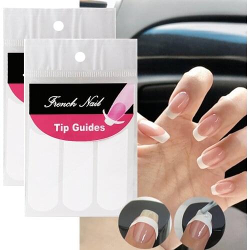 1 Sheet White French Manicure Strip Nail Art Form Fringe Tip Guides Sticker DIY Line Tips Decoration Tool