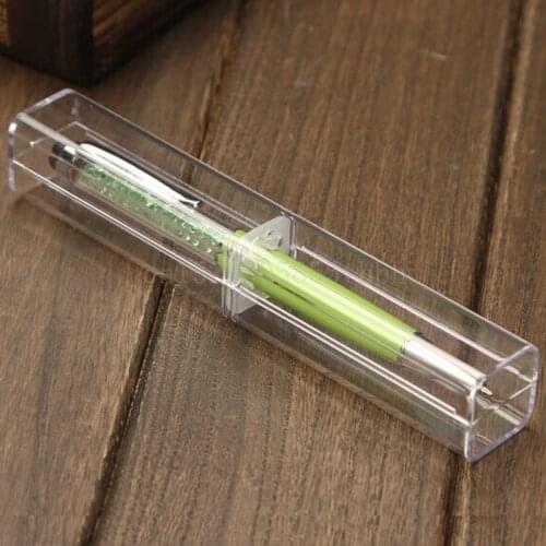 1pc Retail box Pen boxes Plastic Transparent case Pen holder Gift for promotional crystal pen packaging box