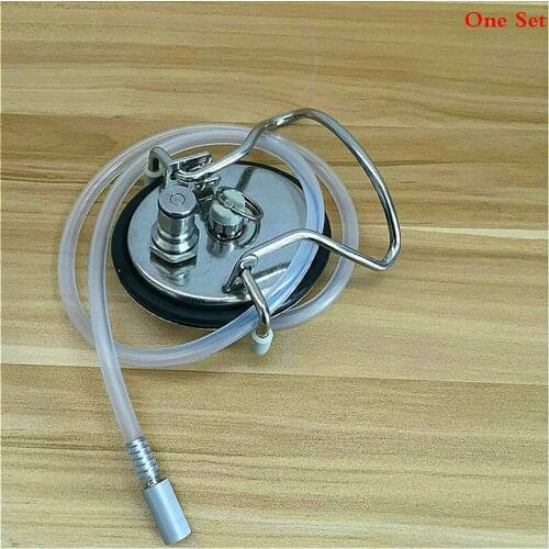 1 Pcs Steel keg lids,Keg caps,HomeBrew Carbonation Keg Lid With 0.5 Micron Diffusion Stone and Ball Lock Spigot,Prevent leakage