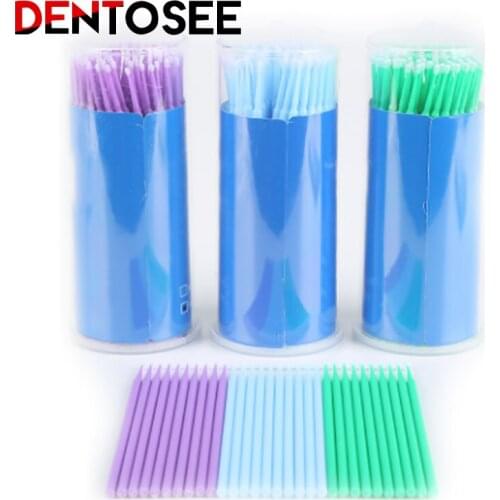 100PCS Dental Lab Disposable Micro Applicator Brush Eyelash Eyelash Extension Tools Brush Applicator Stick Teeth Whitening