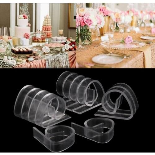 12Pcs Plastic Clear Tablecloth Table Cover Clips Holder Clamp Party Picnic Home