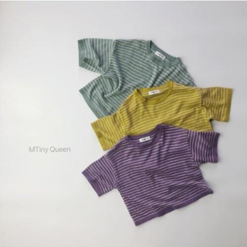 2021 New Arrival Girls Boys striped Knitted Sweaters Summer Fashion Kids shorts sleeve Pullover Vest