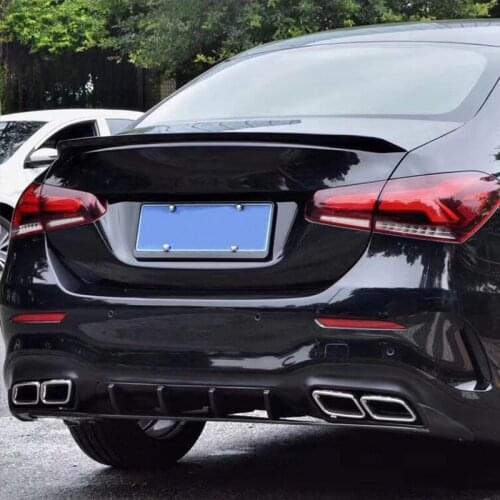 2021 Suitable For Benz Mercedes 19 A-class A180l A200l Modified Amg Rear Lip Four Outlet Throat Exhaust A35 Wind Blade Tail