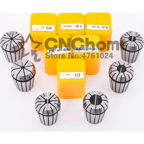 6pcs ER32 2-20MM 1/4 6.35 1/8 3.175 1/2 12.7 Spring Collet High Precision Collet Set For CNC Engraving Machine Lathe Mill Tool