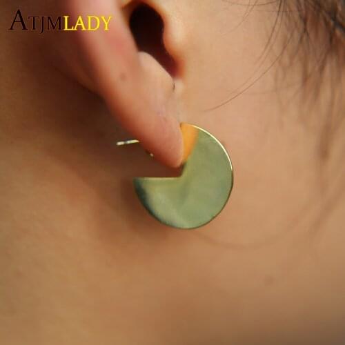Promotion Earings Earrings Brincos Color High Polished Simple Fashion Jewelry Round Matel Piece Shinny Women Stud Earring