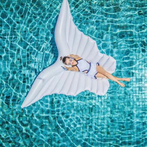 Large Size 250x180cm Angel Wings Inflatable Pool Floating Air Mattress Lazy Water Party Toy Butterfly Swimming Raft Piscina