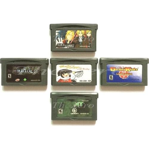 Video Game Cartridge Console Card Invader Fullmetal Rocry Rocky Tnt Demi Kids Light Version 32 Bit Handheld Player