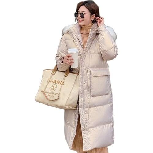 Korean Fashion Winter Jacket Women 2021 New Pparkas Bread Jacket Bright Face Long Stand Collar Down Cotton Jacket Women