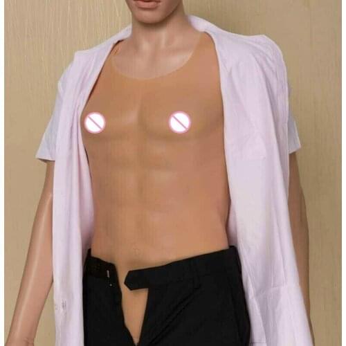 Mens Chest Muscle Silicone Vest Fake Chest Muscle Pecloralis Cosplay Shirt Suit Crossdresser Artificial Cosplay Latex Shapewear