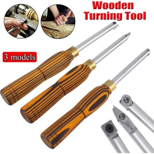 Carbide Tipped Wood Turning Chisel Diamond Round Square Insert Lathe Tool Set