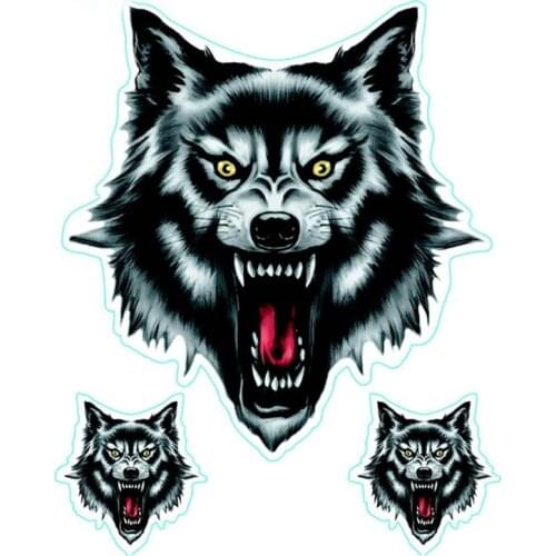 Wolf Head Decals Skull Head Fire Flame Funny Self-adhesive Sticker For Motorcycle Car Door Stickers Truck Helmet Decor