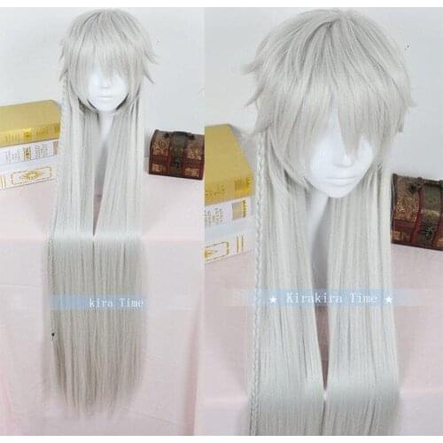 39" 100cm Long Anime Kuroshitsuji Black Butler Undertaker Under taker Heat Resistant Hair Cosplay Costume Wig