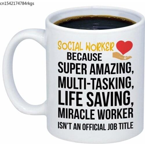 Social Worker Gifts Amazing Social Worker Miracle Worker Job Title Coffee Mug