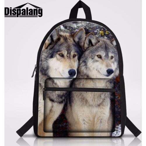 Dispalang Brand Backpack For Student Teenager School Back Pack Cool Wolf Pattern Laptop Backpack Casual Daypack Computer Bagpack
