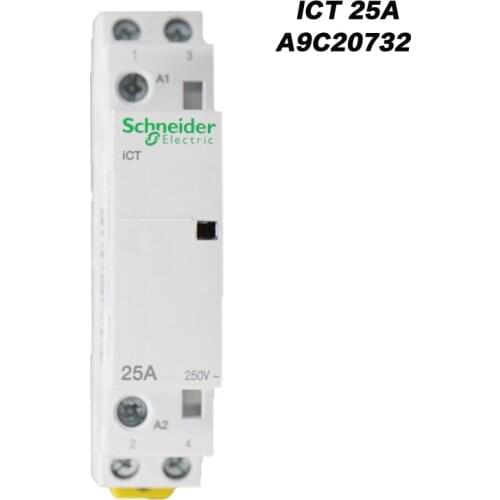 Schneider Electric AC contactor iCT 220 ~ 240VAC 2NO AC 50Hz 2P25A A9C20732 small 18MM original export