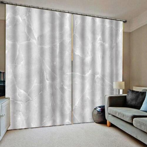 Grey curtains marble curtain 3D Curtain Luxury Blackout Window Curtain Living Room blackout curtain