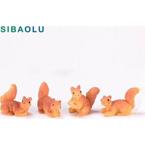 Resin Squirrel Family seal figurine animal model fairy garden sandbox home miniature ornament decoration DIY accessory New 2020