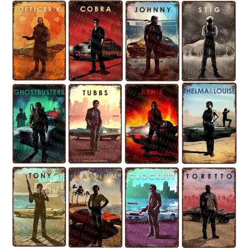 Vintage Car Legends Metal Sign Car Signs Film Poster Decoration Wall Art Shabby Chic Home Decor Plaque Wall Poster Vintage Decor