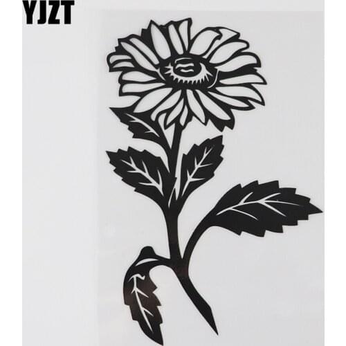 YJZT 10.5CM×15.9CM Beautiful Sunflower Flower Decal Vinyl Car Sticker Black/Silver 8A-1156