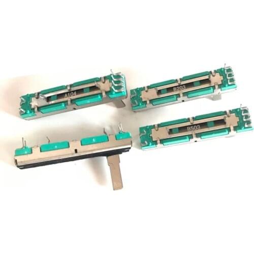 10PCS/LOT 45MM Potentiometer B10K B20K B50K A100K Original Potentiometer mixer fader B10K 45MM B10KX2 B20K*2 B50K*2