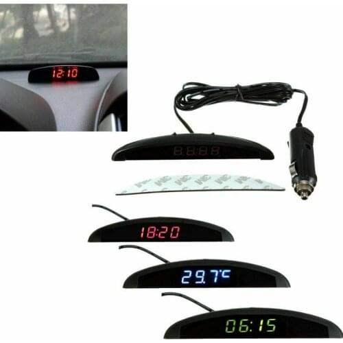 12V 3in1 Interior Car Decoration Electronic Meter Calendar Digital LED Alarm Car Electronic Clock Watch