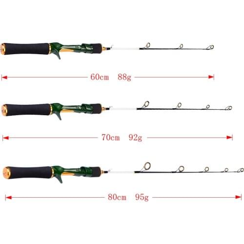 18 /21/24 Inch Sunlure Rod Ice Rod Lightweight Fishing Rod Fiberglass Winter Fishing Rod Pole Fishing Tackle Tool 2 Section Top