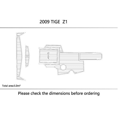 2009 TIGE Z1 cockpit Swimming platform Non-slip mat 1/4" 6mm EVA Faux teak