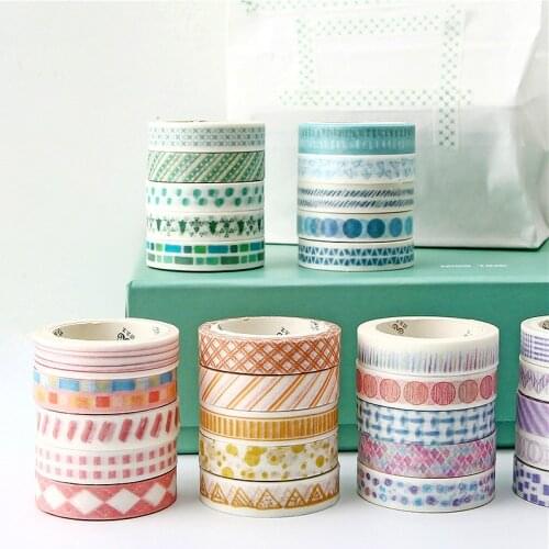 5pcs/set Kawaii Tape Office Students Paper DIY Planner Masking Tape Adhesive Tapes Stickers Decorative Stationery Tapes