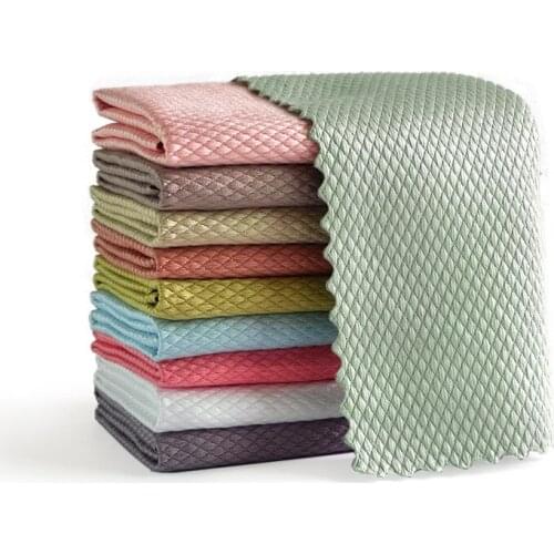 5pcs Fish scale cloth ,high-efficiency that are not easy to shed,reusable microfiber kitchen table cleaning cloths