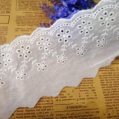 5 yards/ DIY handmade accessories sewing material clothing lace cotton cloth openwork embroidery flower width 8cm