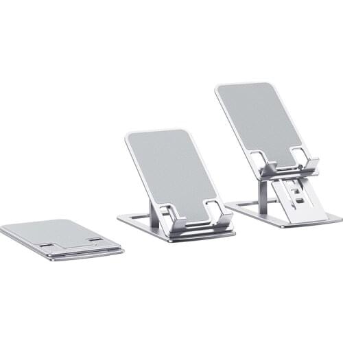 7-level Height Adjustable Phone Stand Folding Ultra-thin Aluminum Alloy Portable Phone Holder for Phone/12inch Tablet Holder